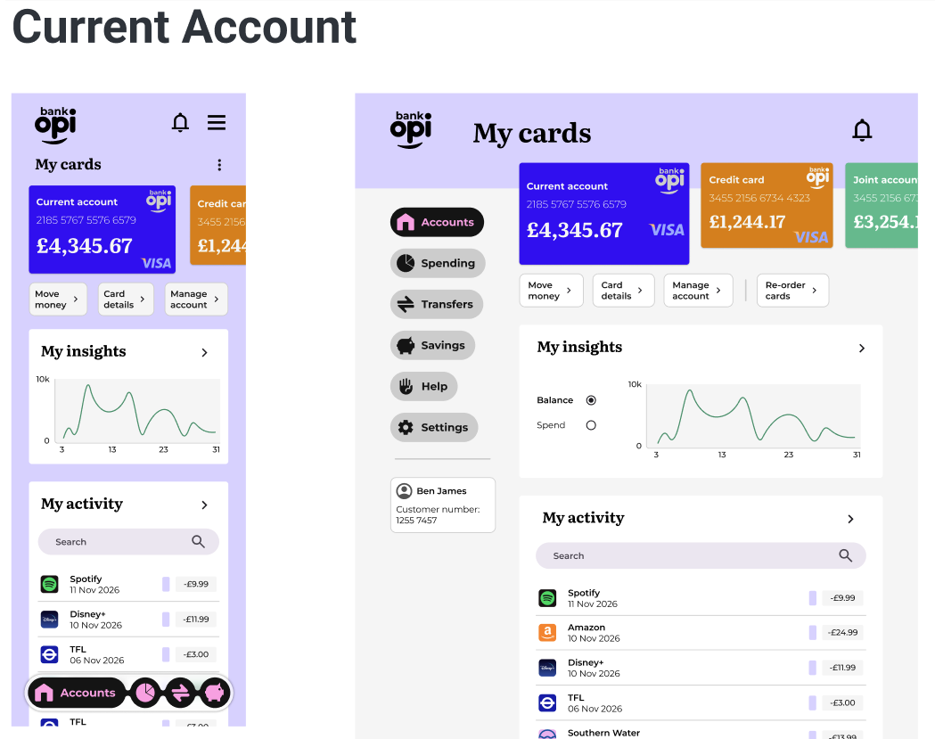 Opi Bank Current Account Final Design Preview