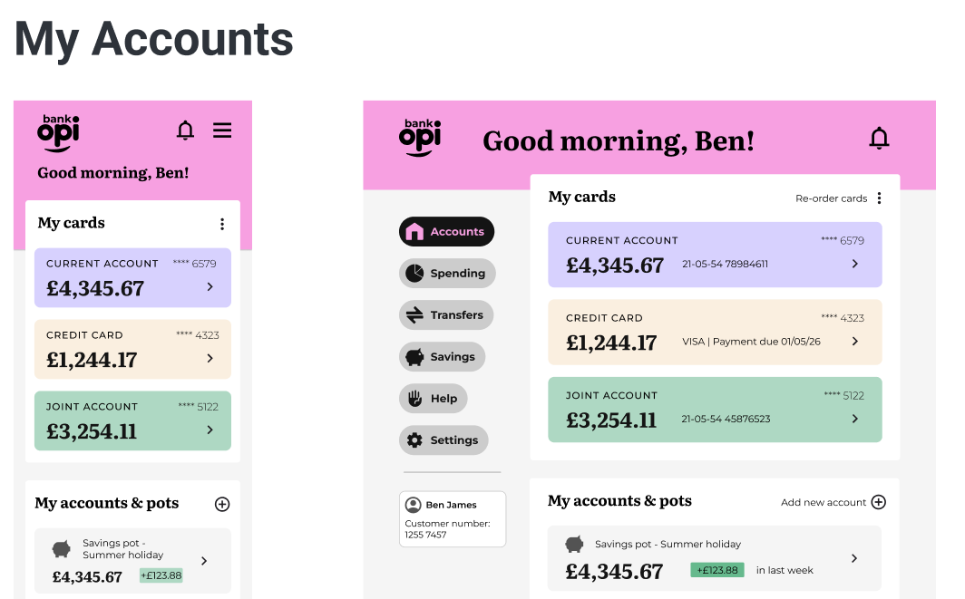 Opi Bank Accounts Overview Dashboard Final Design Preview